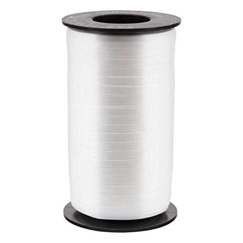 Berwick Offray 1U 01 3/16" Wide Splendorette Uncrimped Curling Ribbon for Gift Wrapping and Hair Bows, 500-Yard Spool, White